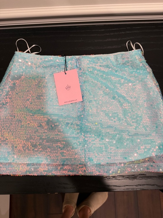 Hello Molly Dresses & Skirts - Hello Molly Aqua Iridescent Sequin Mini Skirt Set
